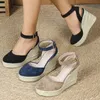 Neue Sommer High Heels Sandalen Frauen Keile Schuhe Marke Damen Party Schuhe Elegante Keilabsatz 10 cm Plus Größe 42 DX501