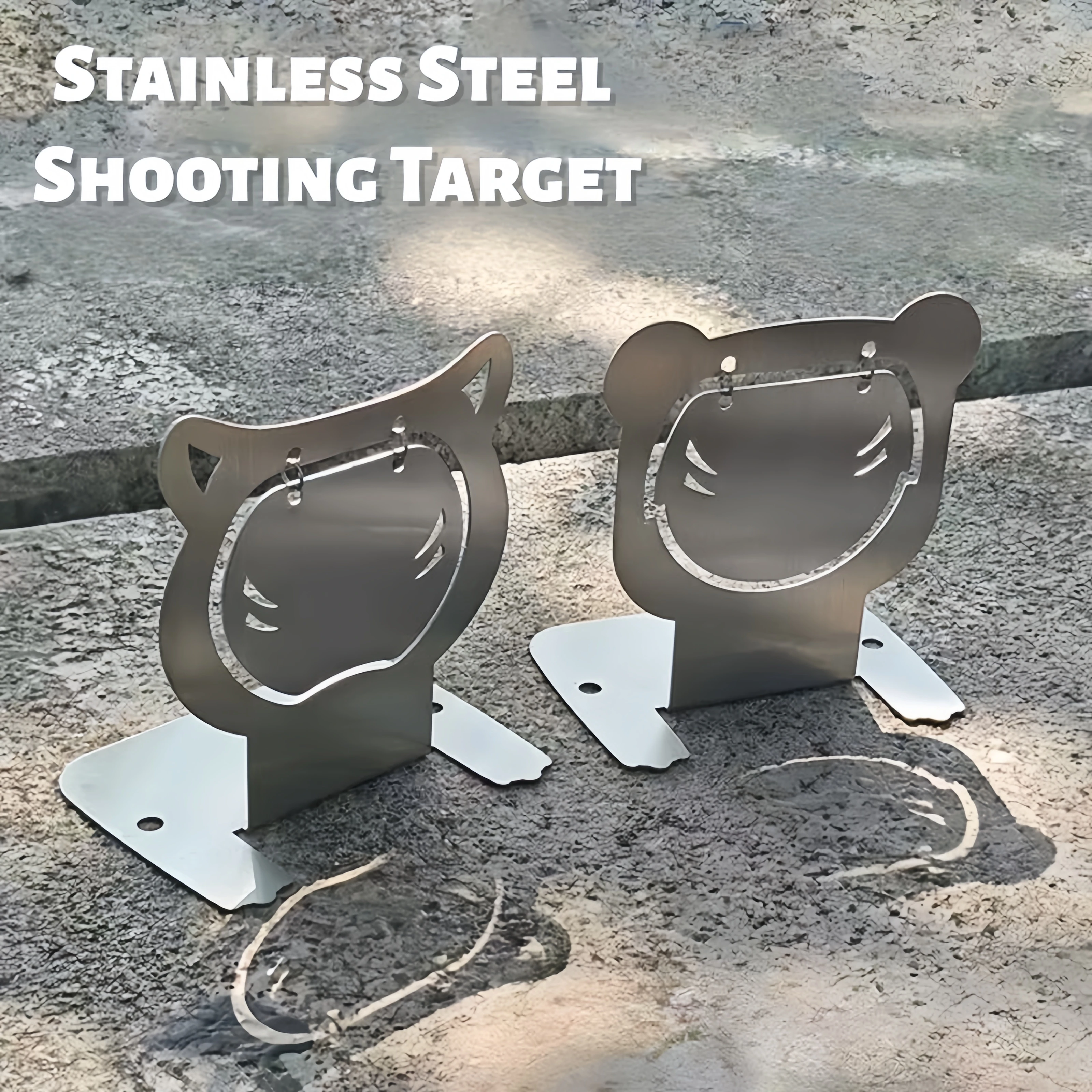 Schwingziel aus Edelstahl, Trainingsziel zum Zurücksetzen aus Metall, Airsoft-Gel-Ballpistolen-Übung, Schießzubehör für drinnen und draußen Image