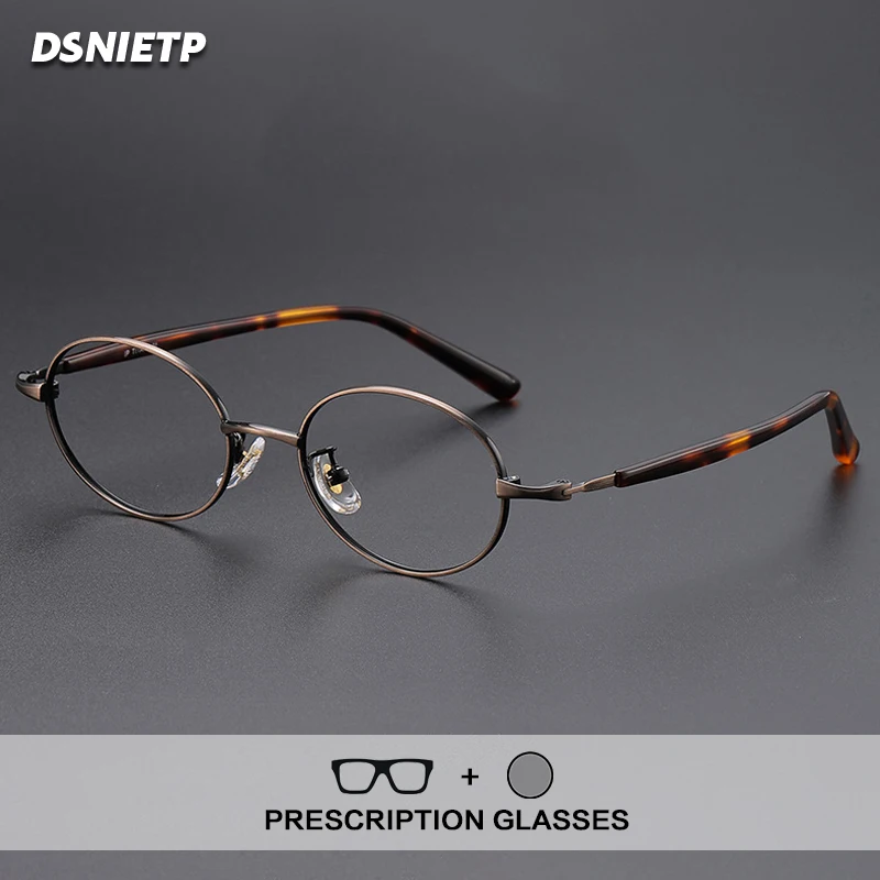 Vintage Legierung Lesebrille Männer Runde Retro Anti Blau Licht Brillen Frauen Myopie Photochrome Multifokale Brillen Image