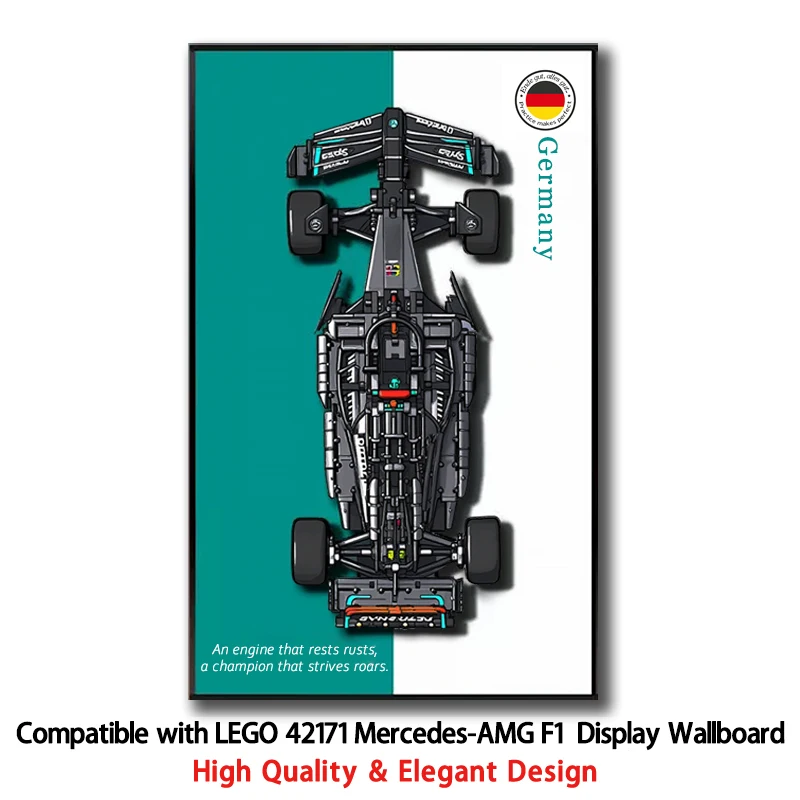NEUE Display-Wallplatte, kompatibel mit LEGO 42171, Mercedes-AMG F1 Baustein, Automodell, Fotorahmen, Wandhalterung, Display-Box Image