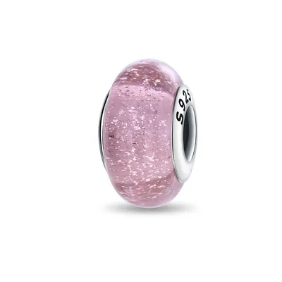 Pendant Charm Bead 925 Sterling Silver Dreamy Pink Glass Beads Fit Original Bracelet for Jewelry Making Valentine's Day gift