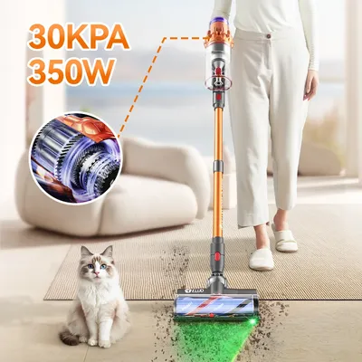 E.LUO Cordless Vacuum Cleaner LED Touch Screen Handheld High Suction Cordless Electric Broom for Floor Carpet Pet hair Car Clean