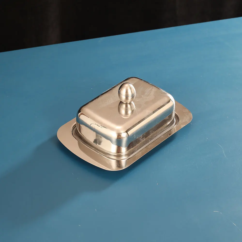 1pc Edelstahl Käse Platte Butter Box Butter Box Dim Sum Platte Käse Box Konservierung Box Isolierung Platte Butter Platte