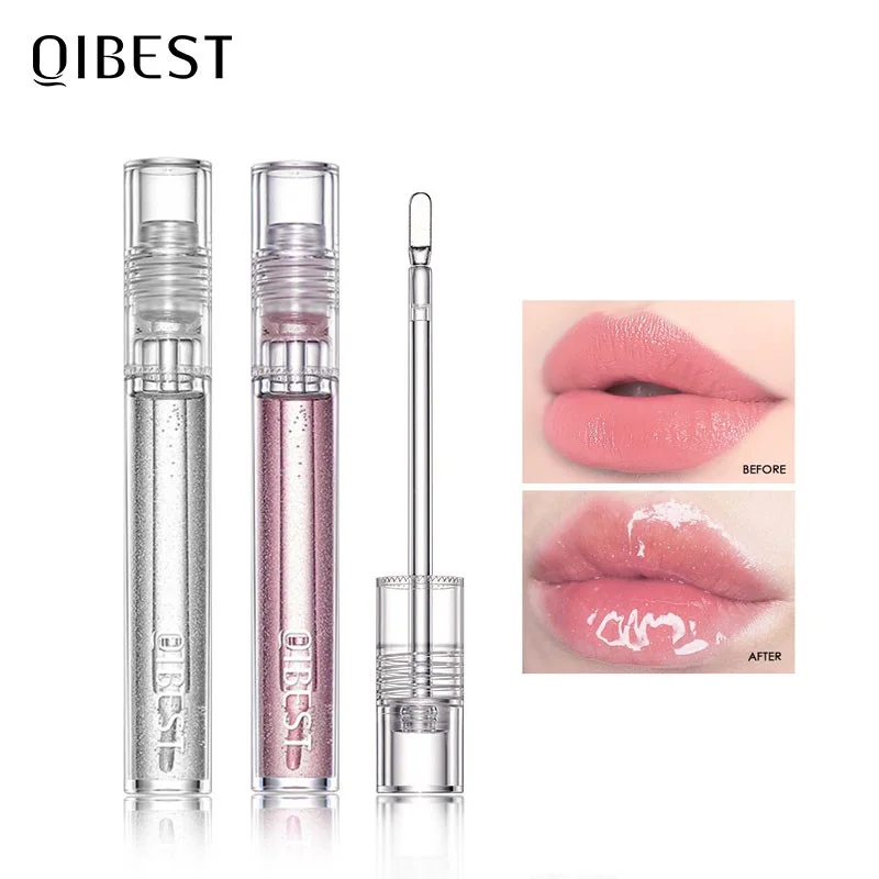 QIBEST Feuchtigkeitscreme Plumper Lipgloss Lang anhaltende transparente Lipgloss-Basis Wässriger Glanz Glossy Lip Tint Wasserdichte Lippen Make-up Image