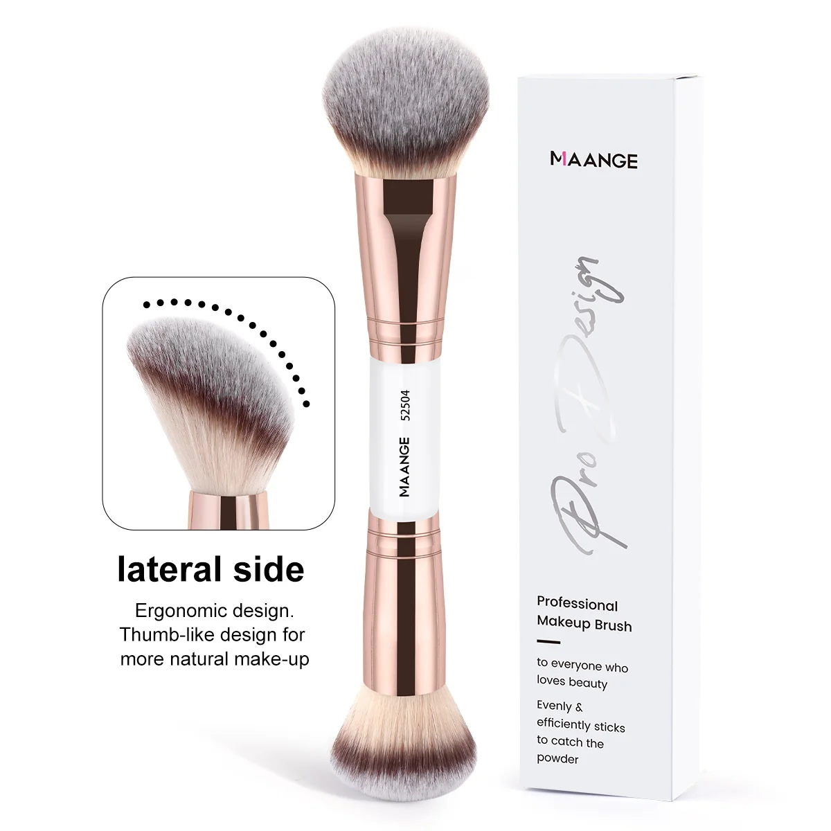MAANGE 1 Stück professioneller abgewinkelter flacher Make-up-Pinsel für Foundation, Puderpinsel, Concealer, Creme, Luftkissen, Make-up-Zubehör, Geschenk Image