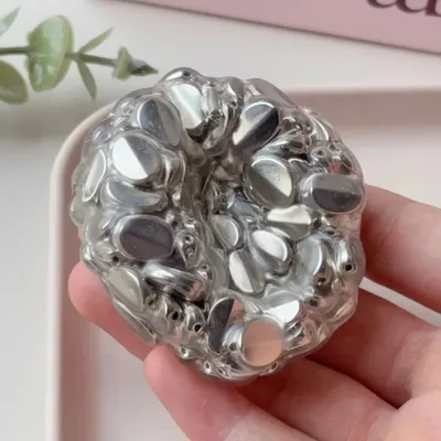 Squishy Cyberpunk Style Metal Stress Ball Sensory Toys for Adults Kids, Anxiety Relief Fidget Toys Squeeze Balls for ADHD Autism