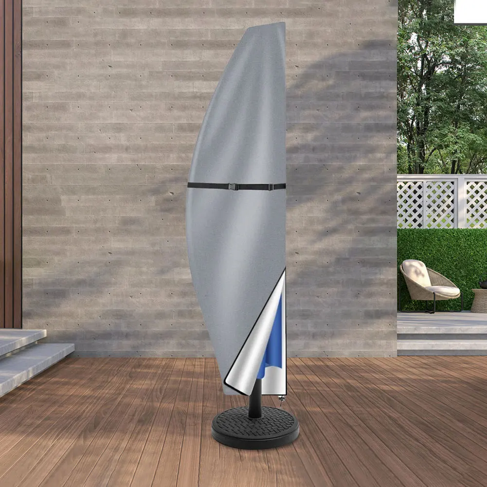 Anti-UV-Schutzhülle für den Außenbereich mit Reißverschluss, Sonnenschirm-Abdeckung für den Außenbereich, freitragender Sonnenschirm, Regenschutz für Sonnenschirme im Freien Image