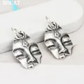 BOCAI Ciondolo testa di Buddha irregolare versatile vintage in argento sterling S925