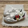Kinder Freizeitschuhe Mädchen Cartoon Mickey Mouse PU Leder Outdoor für rutschfeste bequeme Turnschuhe PU Leder Rosa Größe 26-37