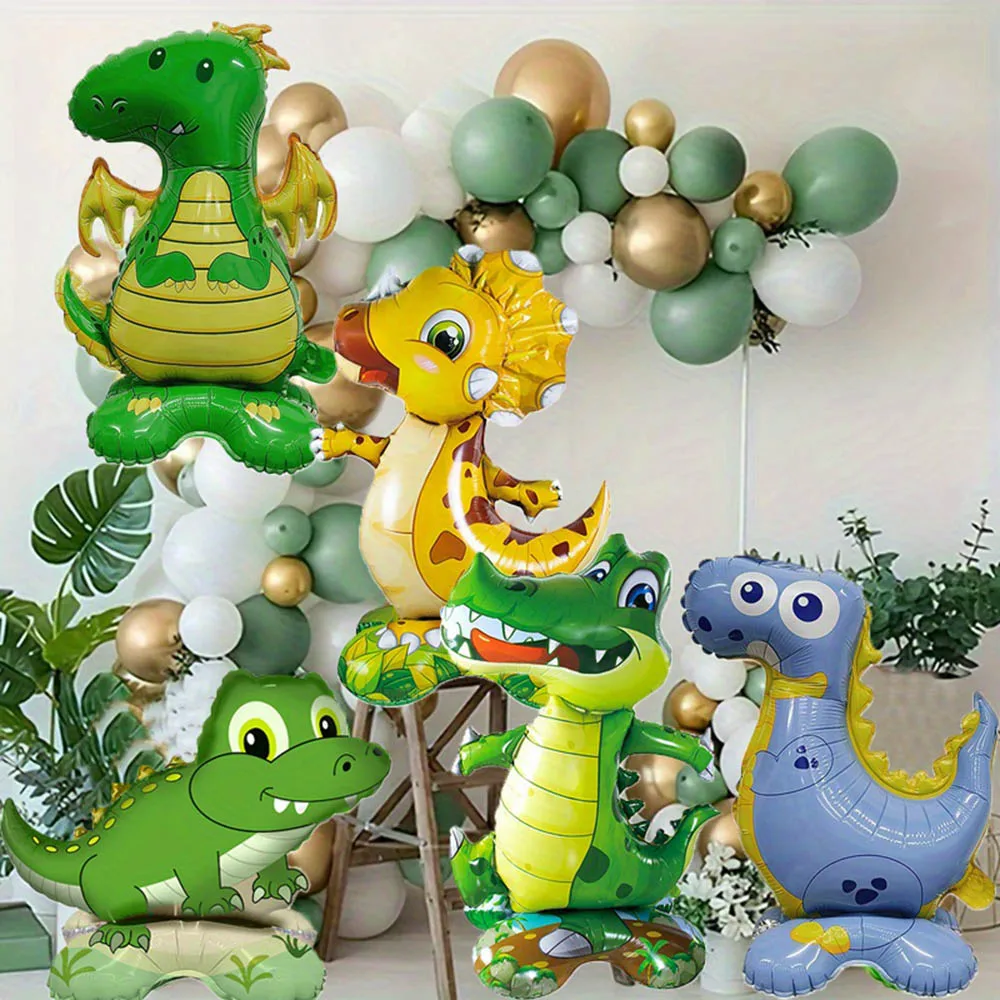 Cartoon Stehende Dinosaurier Tier Luftballons Wald Thema Party Dreieckigen Drachen Pterosaurier Krokodil Ballon Kinder Geburtstag Geschenke Image