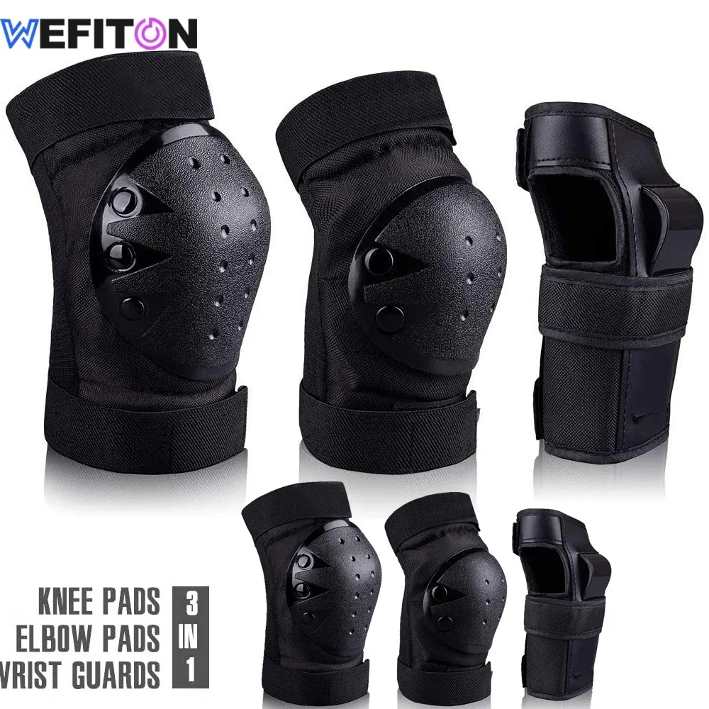 6PCS Adult & Kids Knee & Elbow Pads &Wrist Guards for Inline Skating,Roller Skating,3 In 1 Protective Gear Set For Skateboarding