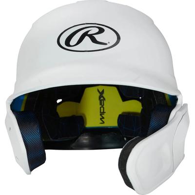 Rawlings Mach Matte Senior Baseball Batting Helmet with Adjustable Face Guard White