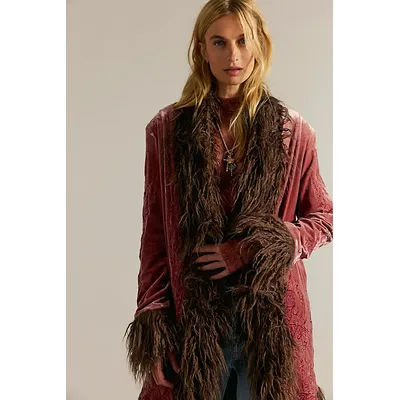 Moon Glow Coat Jacket by Understated Leather at Free People in Pink/Brown, Size: Medium