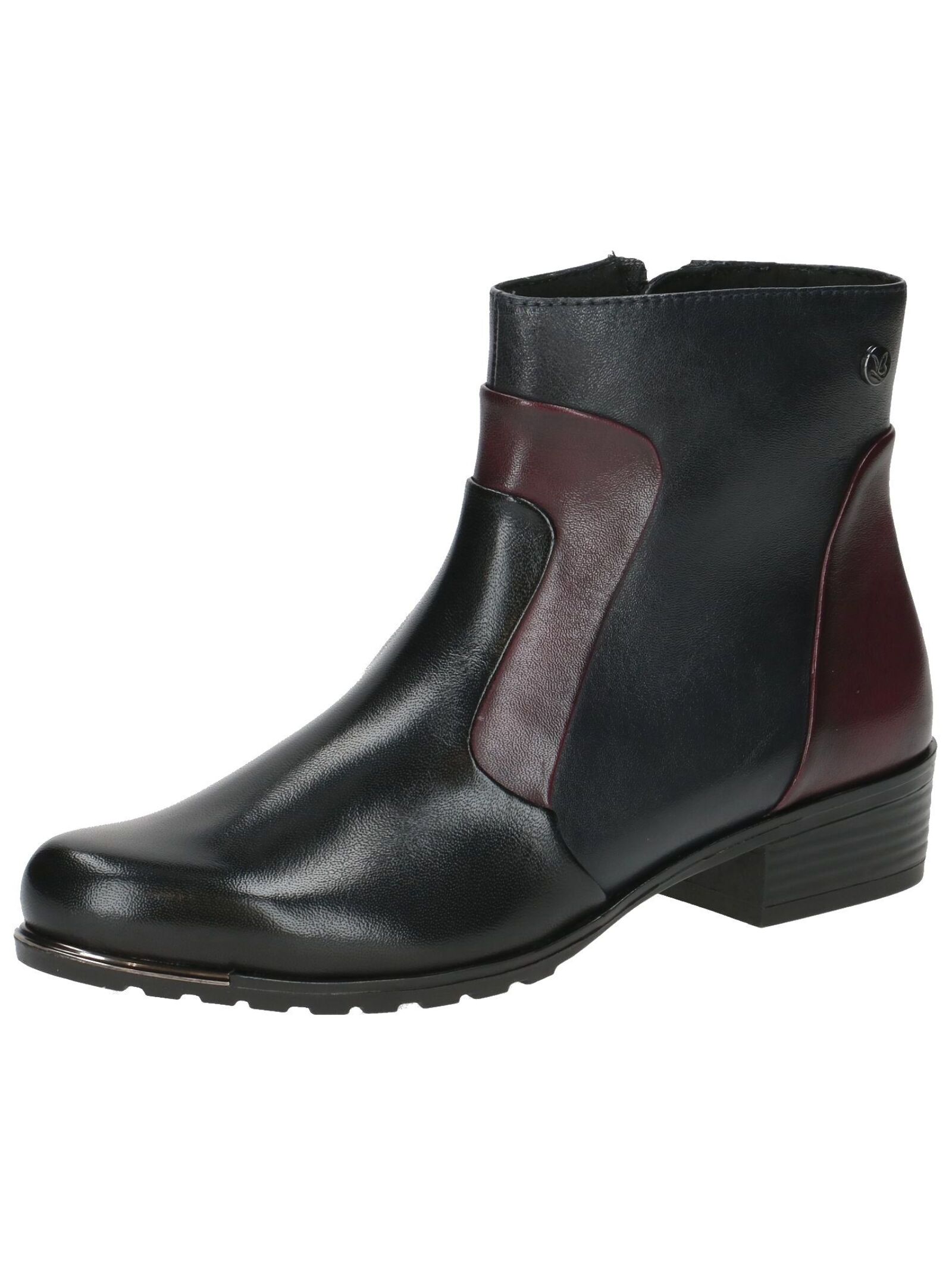 Stiefelette CAPRICE "Caprice Stiefelette Leder", Damen, Gr. 38, schwarz (schwarz kombi), Leder, Schuhe Stiefelette