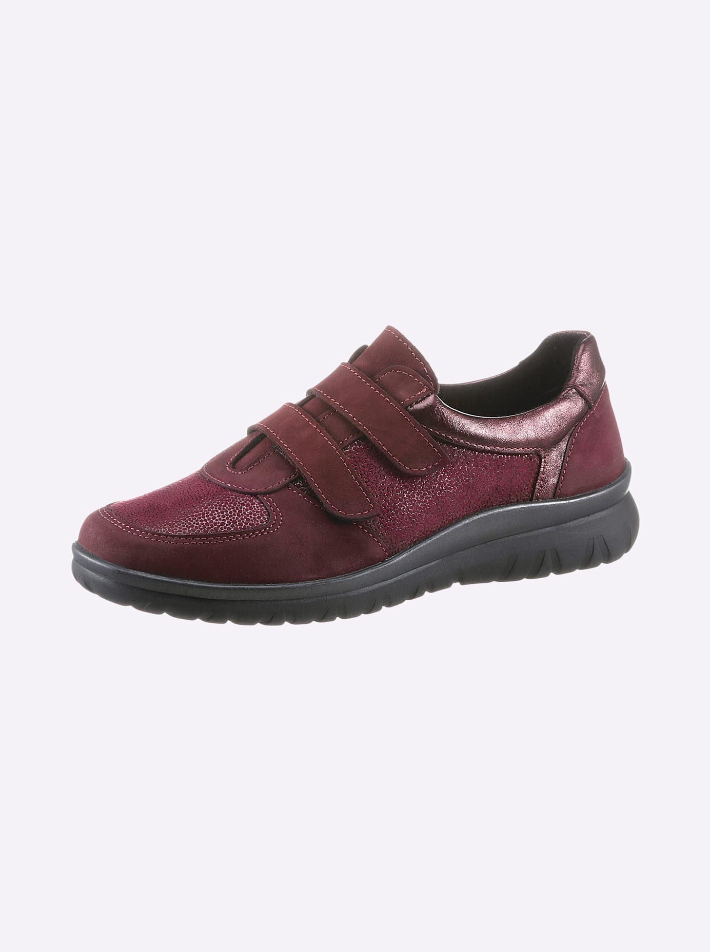 Klettschuh CLASSIC BASICS, Damen, Gr. 37, rot (bordeaux), Glattleder, Nubukleder, Basic, Schuhe