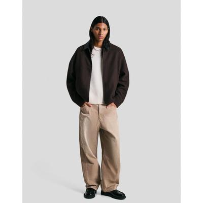 Bershka Super Baggy Corduroy Trousers Men 31 Sand
