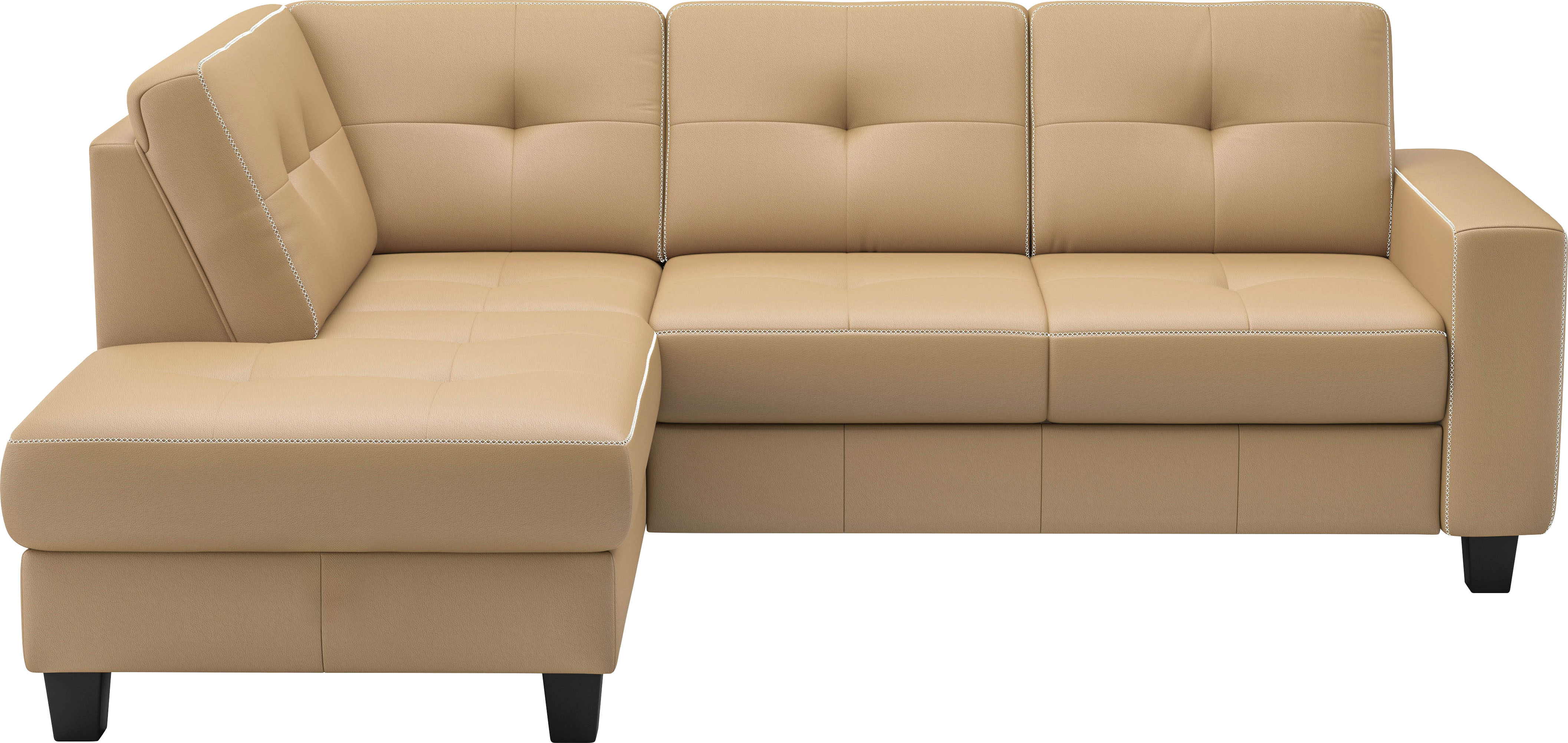 Ecksofa PLACES OF STYLE "Varese", cappuccino, B:226cm H:91cm T:170cm, Sofas, wahlweise mit Bettfunktion und Bettkasten Image