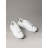 Sneaker CALVIN KLEIN "LACE UP SNEAKER W/SILVER BT CK", Damen, Gr. 40, silber (weiß, silberfarben), Leder, unifarben mit Farbeinsatz, sportlich, Schuhe, Schnürschuh, Halbschuh, Freizeitschuh mit gepolstertem Schaftrand