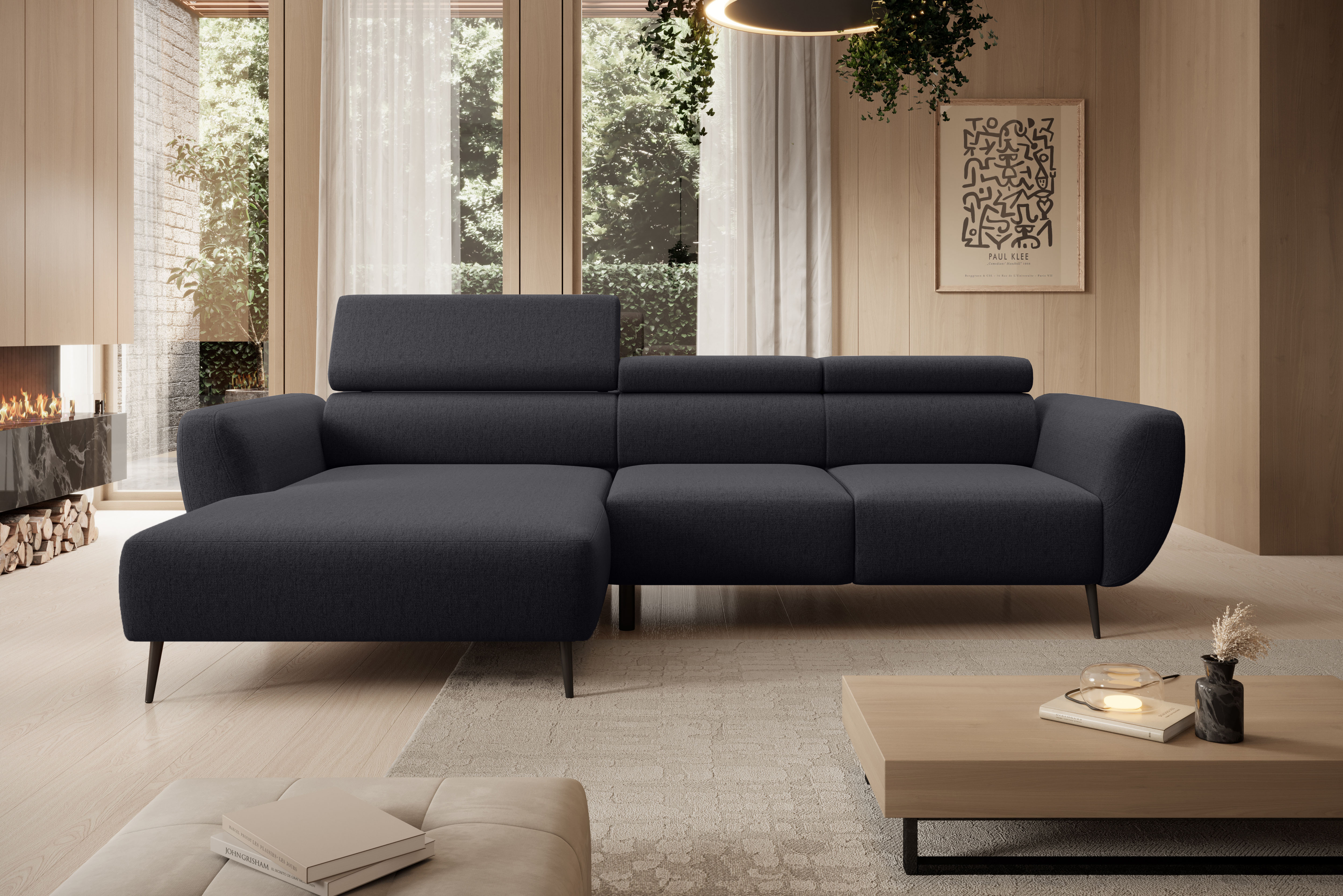 Ecksofa WERK2 "Alisson, mit elektrischer Sitztiefenverstellung, L-Form, Breite 277 cm", grau, B:277cm H:76cm T:174cm, 92% Polyester, 8% Nylon, Sofas, Alisson – flexibler Komfort mit modernem Design und smarten Details. Image