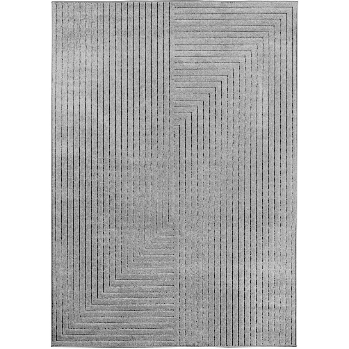 Carpetsale24 Kurzflor Teppich 160x230 cm Grau Wohnzimmer, Schlafzimmer, Küche, Skandinavisch Boho Motiv, für Outdoor Bereich geeignet Image
