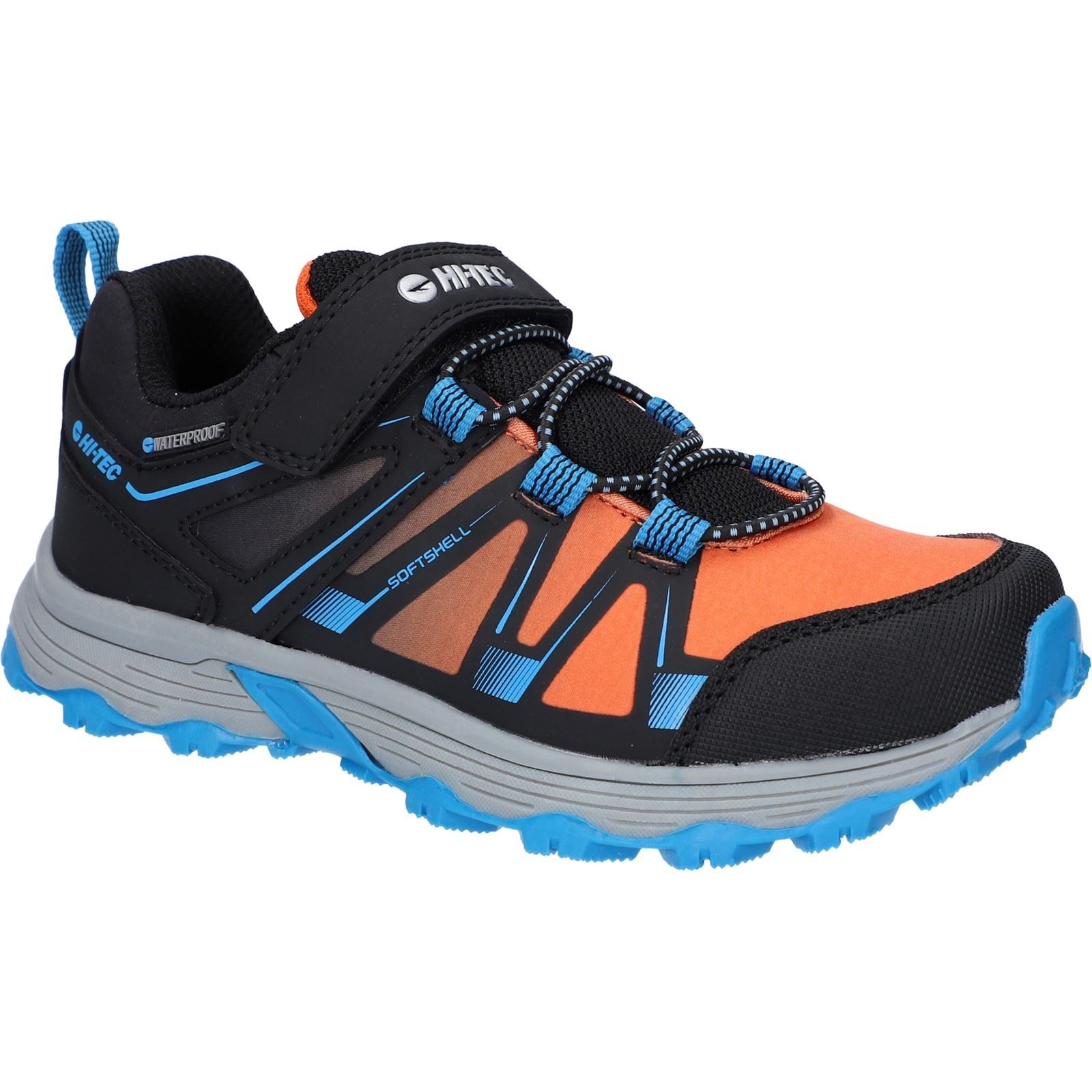 Hi-Tec SCRAPPY LOW WP JR Polyester Schwarz/Blau Donau/Flamme Wanderschuhe