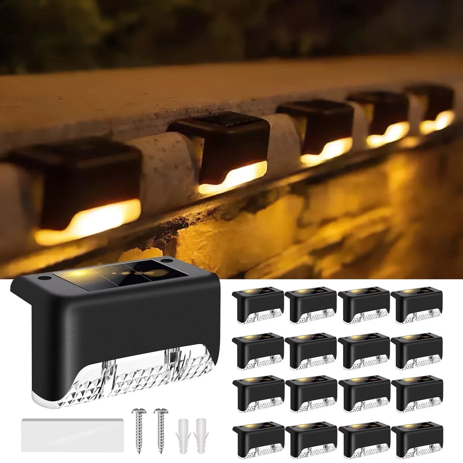 4-20 pièces LED lumières solaires lumière de jardin extérieure étanche solaire étape pont lumière lampe lumière du soleil cour décor solaire lumières de jardin
