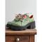 Grüne Damenschuhe aus echtem Leder mit dicker Sohle zum Schnüren, Freizeitschuhe im Retro-Oxford-Stil für Herbstmode und Spaziergänge im Freien