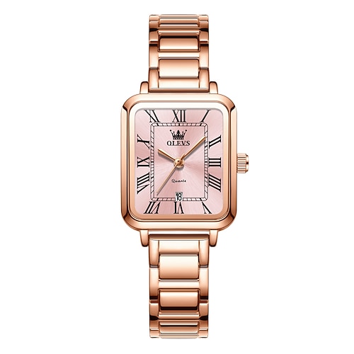 Olevs 5641 Quarzuhr Frau Top-Marke original wasserdichte Uhr für Frauen Edelstahlarmband römische Skala Datum Armbanduhr