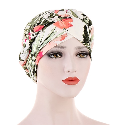 Muslimischer Turban-Schal mit Baumwolldruck für Frauen, islamische innere Hijab-Kappen, arabische Wickelkopftücher, femme musulman turbante mujer Image