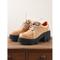 Grüne Damenschuhe aus echtem Leder mit dicker Sohle zum Schnüren, Freizeitschuhe im Retro-Oxford-Stil für Herbstmode und Spaziergänge im Freien