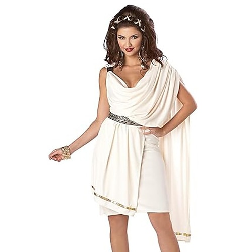 Altes Griechenland ROMAN Ausgefallene Kostüme Toga-Kleid Göttin Kostüm Damen Fantasie Halloween Karneval Leistung Party Erwachsene Kleid Gürtel Image
