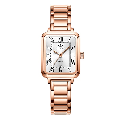 Olevs 5641 Quarzuhr Frau Top-Marke original wasserdichte Uhr für Frauen Edelstahlarmband römische Skala Datum Armbanduhr Image