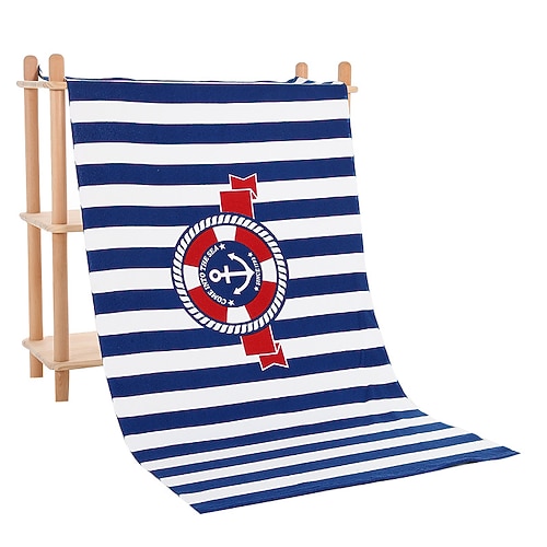 Mikrofaser-Strandtuch, saugfähiges Sporthandtuch, schnelltrocknendes Badetuch zum Schwimmen, Erwachsenengröße mit reaktivem Druck Image