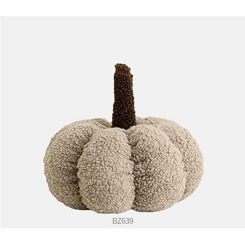 Nordic-Weihnachtsstil beige und braun kariert Wurfkissen dekoratives Kissen für Wohnzimmer Schlafzimmer Lumbar-Kissen Kürbis-Akzentkissen Image