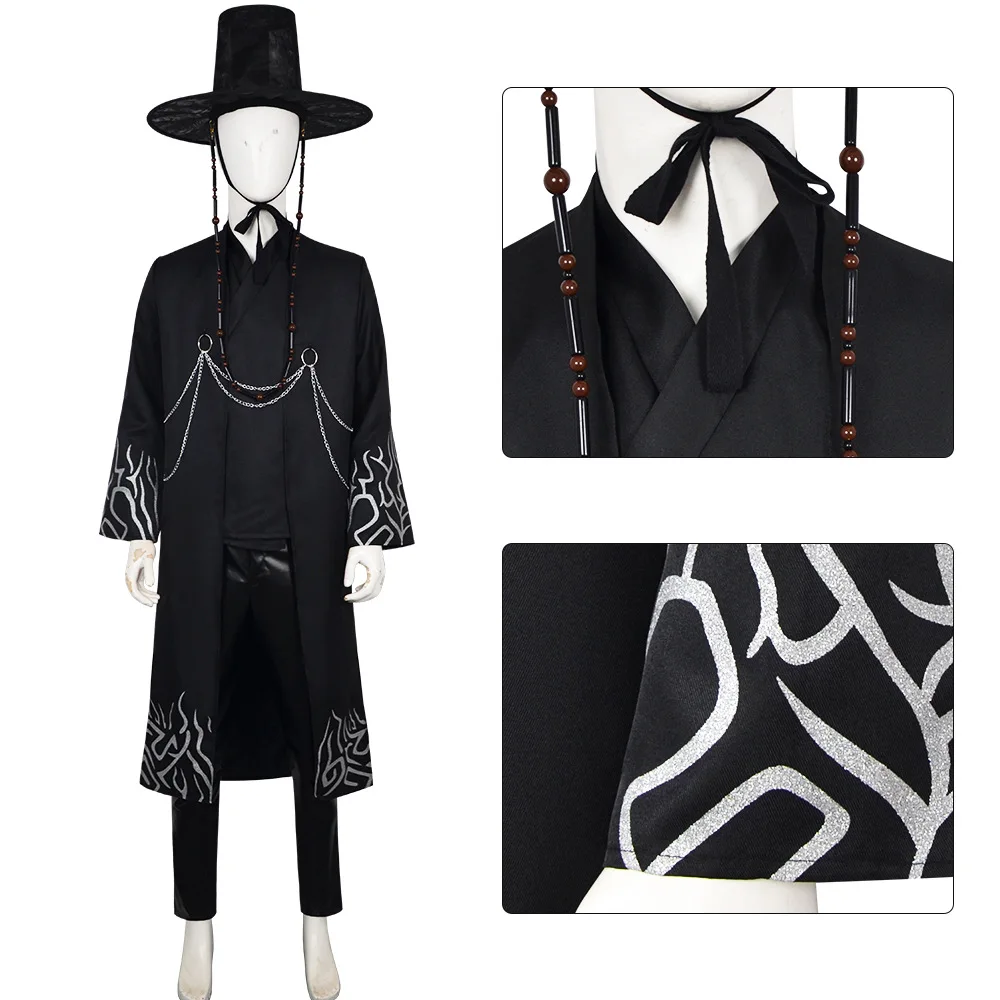 Anime KPop Dämon Hunters Jinu Saja Cosplay Kostüm Saja Jungen Schwarz Bühne Leistung Outfit Saja Halloween Party Frauen Männer Image