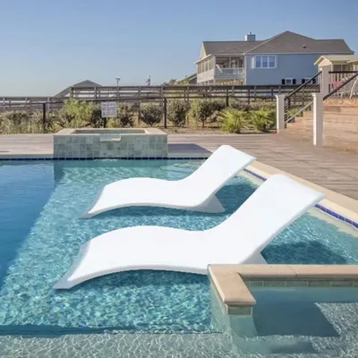 Garden Hotel Beach Furniture White Swimming Pool Chair Outdoor Sun Lounger UV Resistance