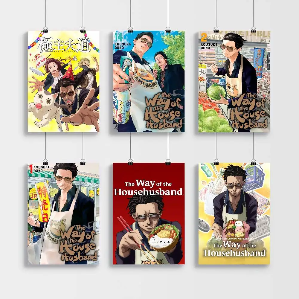 Anime The W-Way Of The Househusband DIY Sticky Poster Vintage Room Bar Cafe Decor Home Decor