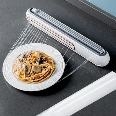 Magnetic Cling Film Cutter Household Tinfoil Two-Way Sliding Knife Cutter Box Can Suck Walls
