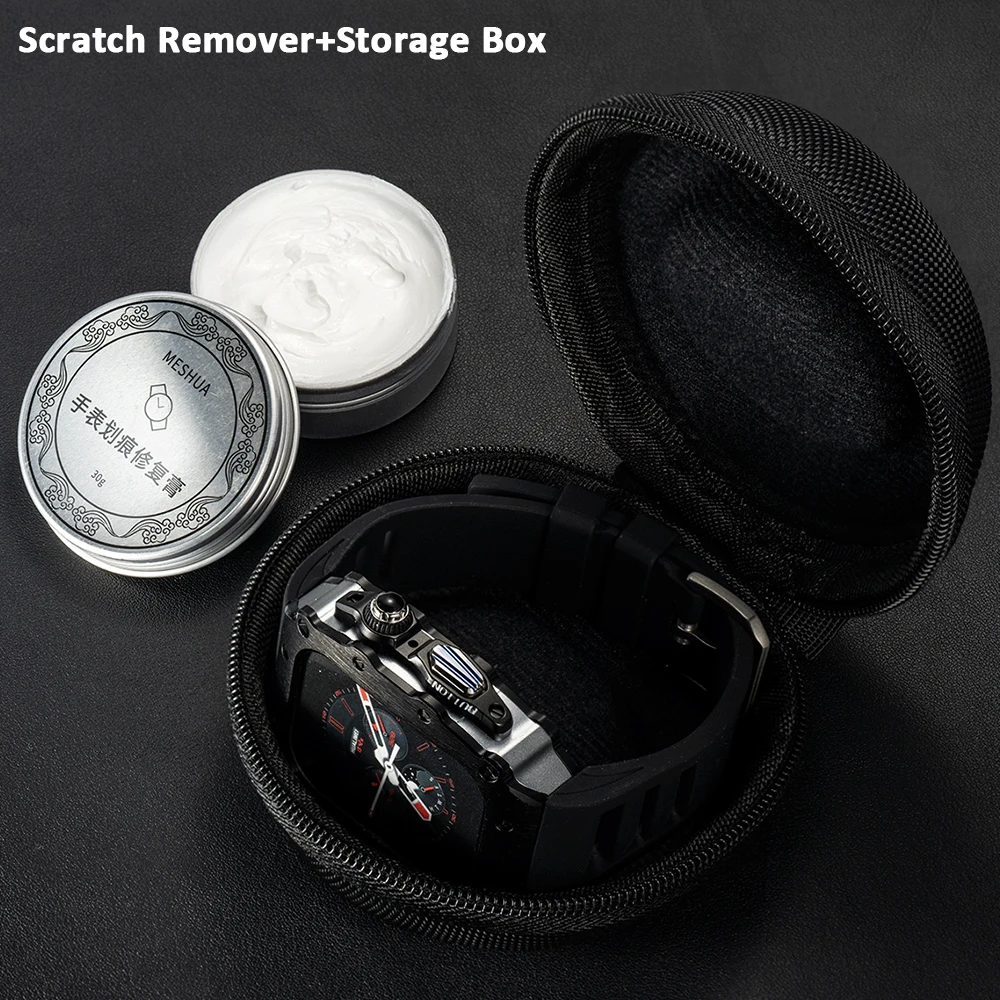 Kratzer Entferner Metall Uhr Schmuck Polieren Creme Polnischen Metall Werkzeuge Tragbare EVA Einzel Uhr Fall Lagerung Organizer Box