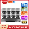 Tuya H.265 4K Ultra HD CCTV Kit di videosorveglianza 8MP 8CH POE NVR Kit esterno impermeabile POE IP Dome Sistema di telecamere di sicurezza Set