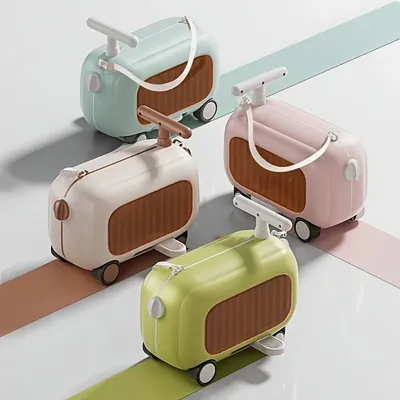 Kids Ride on Luggage Hard Shell Rolling Travel Rolling Suitcase Lightweight Ride On Suitcase for Toddler with Spinner Wheel Gift