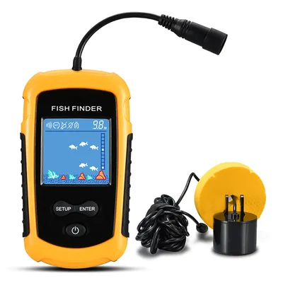 Portable Sonar Sounder LUCKY LCD Color Screen Portable Wired Fish Finder 100M Depth Range Sonar Sounders Fishfinder
