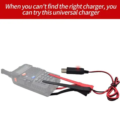 For Baofeng Walkie Talkie Universal USB Charger Cable For UV-5R UV-82 BF-888S TYT Retevis Two Way Radio With Indicator Ligh H2M6