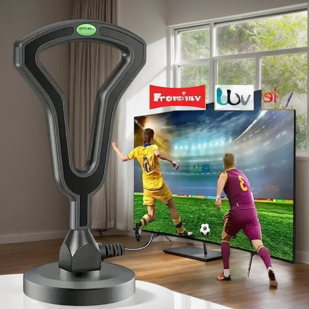 2024 Digitale HD-TV-Antenne – starke magnetische Basis für den Innen- und Außenbereich, TV-Empfang, neuestes Modell Image