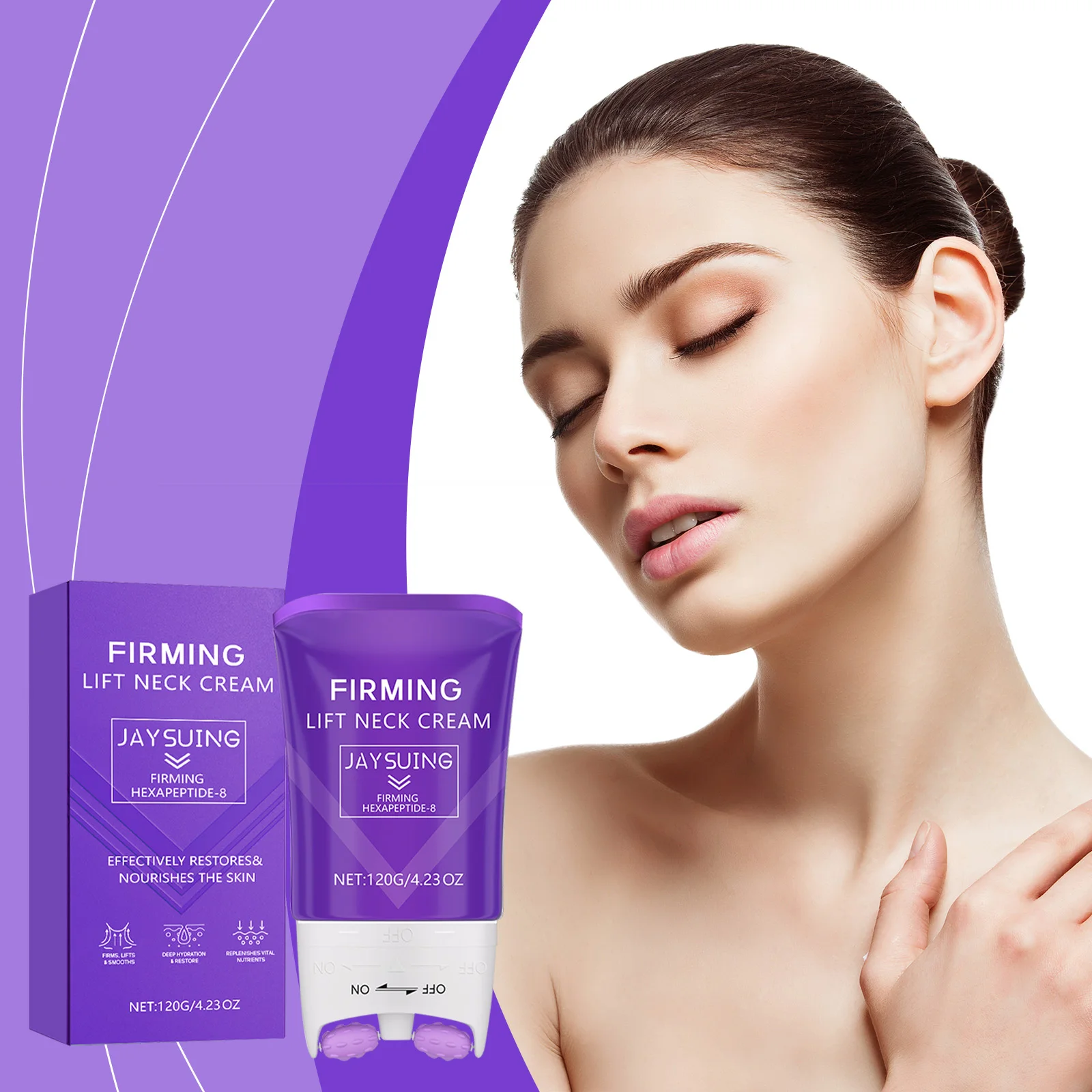 Halsroller-Creme, Anti-Falten-Straffung, beseitigt Nackenlinien, Doppelkinn, feuchtigkeitsspendend, straffend, hebende, revitalisierende Halscreme Image