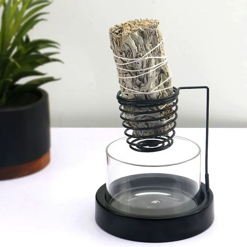 Weihrauch brenner Pau Santo Salbei Aroma therapie Platten halter Wohnzimmer Räucher stäbchen Dekoration Metall Handwerk Image