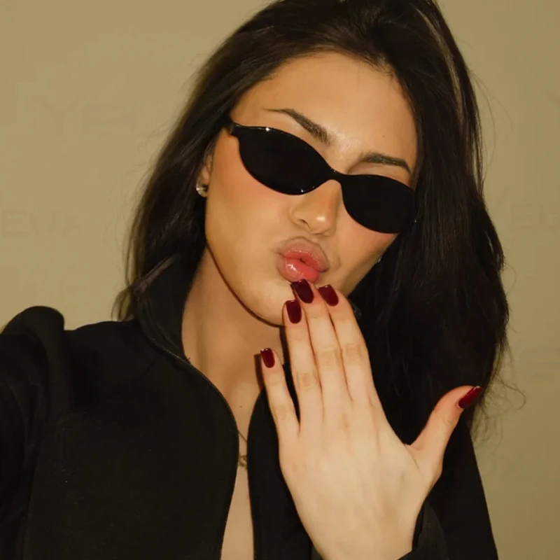 Auto Sonnenbrille 5 stücke Mode Kleine Rahmen Elliptische Sonnenbrille Frauen Bunte Linse Gläser Einfache Design Brillen Unisex UV400 Image