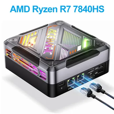 Mini PC Gaming Ryzen7 7840HS Up to 45w RAM 32GB NVME SSD 512GB/1TB DDR5 AM18 PC Gamer Wifi6 BT5.2 8K Windows11 Desktop Computer
