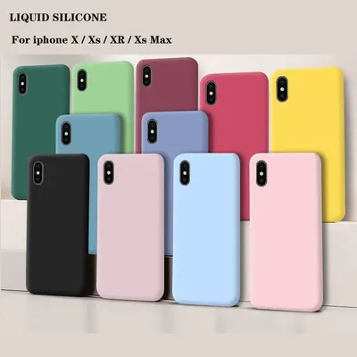 For iphone X XR X s Max Fundas Original Case For iphone XR XS Max Shockproof Liquid Silicone Protective Phone Back Cover Case