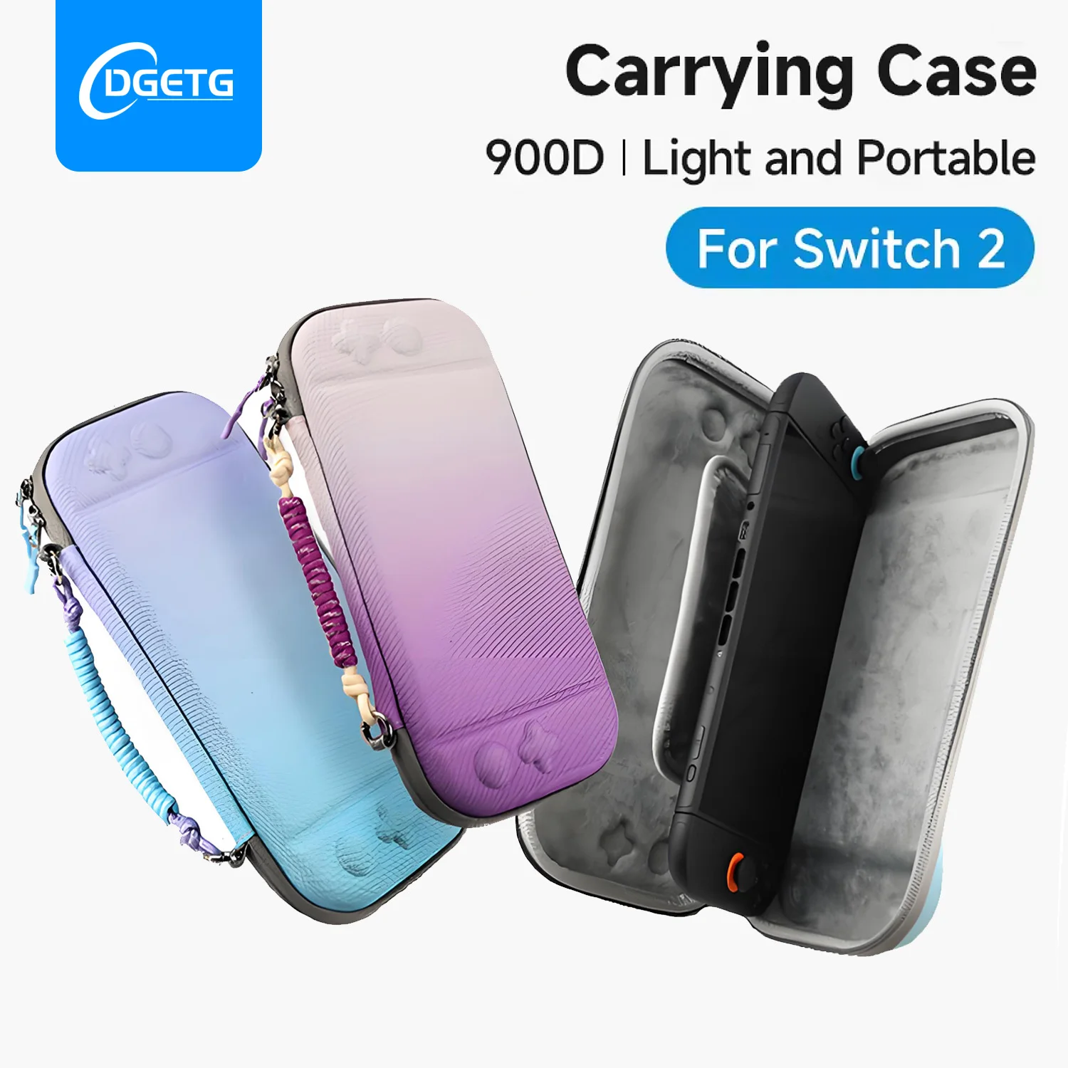 Tragetasche mit Farbverlauf für Nintendo Switch 2, EVA, stoßfeste Hartschale, tragbare Schutzhülle, Reisetasche mit Aufbewahrung für 10 Karten Image